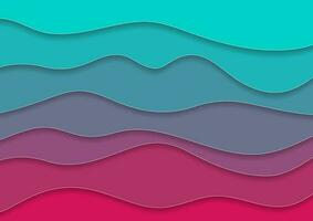 Turquoise and pink corporate waves abstract background vector