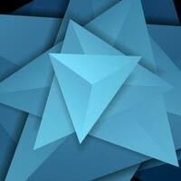 Blue abstract tech 3d polygonal shapes concept background vector