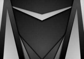 Black and white abstract geometric tech background vector
