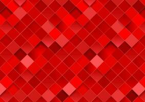 Bright red geometric squares mosaic abstract background vector