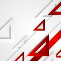 Red and grey tech triangles abstract background vector