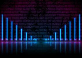 Blue neon laser lines technology grunge background vector