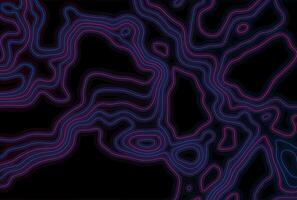 Neon outline topographic contour map abstract tech background vector