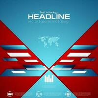 Red and blue abstract futuristic tech background vector