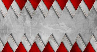 Grey and red triangles abstract grunge background vector