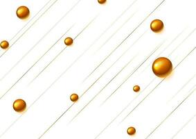 Grey abstract background with bronze lines and beads vector