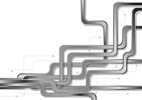 Abstract tech metallic circuit board background vector