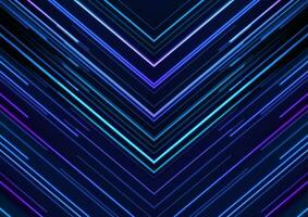Retro tech abstract background with neon laser arrows vector
