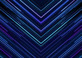 Retro tech abstract background with neon laser arrows vector