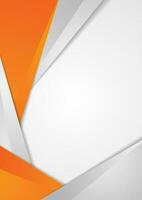 Orange grey abstract tech corporate background vector