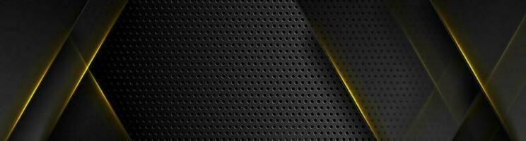 Futuristic technology background with yellow neon lines vector