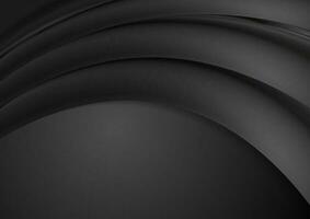 Abstract black smooth waves background vector