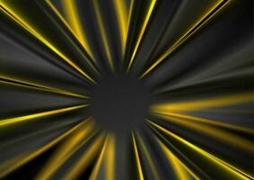 Dark grey and yellow glowing beams abstract background vector