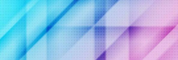 Blue pink smooth stripes abstract tech banner vector