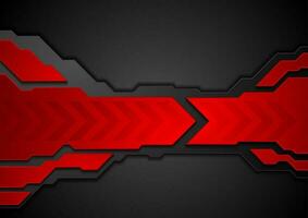 Red and black abstract technology background with arrows vector