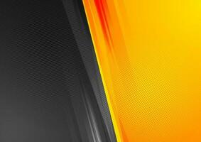 Orange and black abstract tech grunge background vector