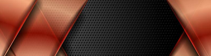 Red copper stripes on dark perforated background