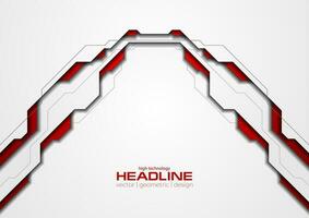 Technology red and white vector background