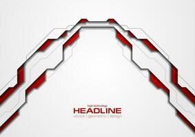 Technology red and white vector background