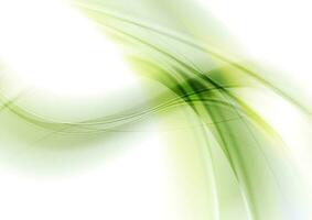 Abstract green shiny waves vector background