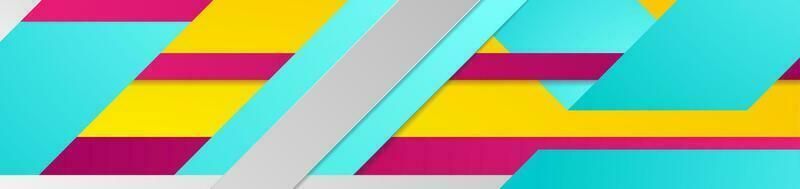 Colorful abstract technology corporate geometric banner vector