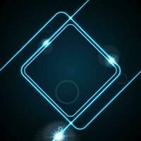 Glow neon blue lines abstract frame background vector