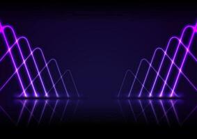 Violet neon laser lines technology retro background vector
