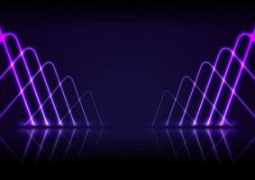 Violet neon laser lines technology retro background vector