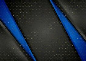 Blue black corporate background with golden dots vector