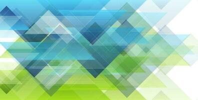 Green blue triangles tech abstract minimal geometry background vector