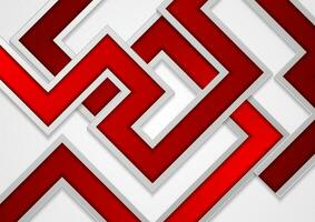 Red and grey tech abstract geometric background vector