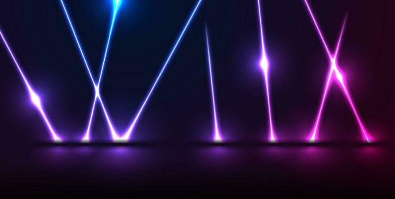Blue purple neon laser lines technology modern background