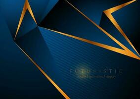 Blue and bronze geometric low poly background vector