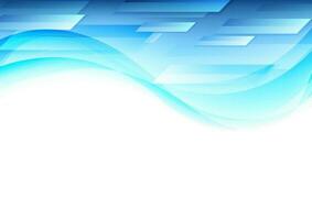 Abstract blue wavy tech geometric background vector