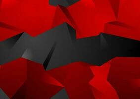 Red and black abstract 3d polygonal shapes vector