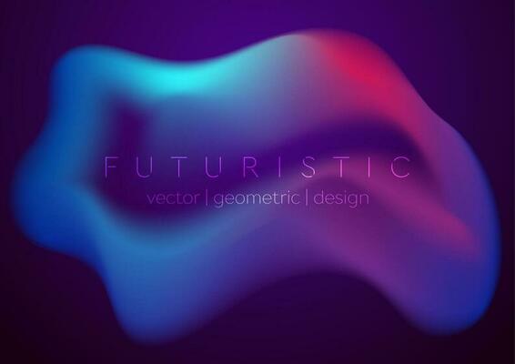 Abstract blue and purple neon liquid shape futuristic background
