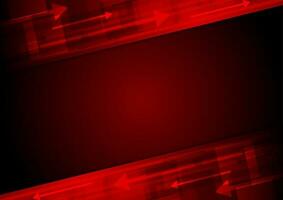 Red tech motion vector background with arrows