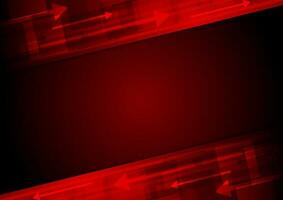 Red tech motion vector background with arrows