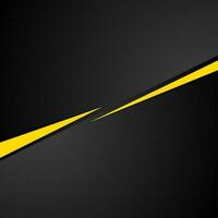 Tech black background with contrast yellow stripes vector