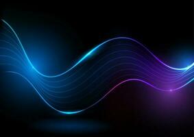 Glowing neon abstract wavy background vector