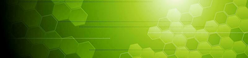 Green tech geometric abstract banner vector