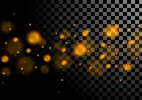 Orange luminous bokeh lights particles background vector