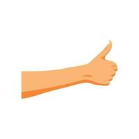 vector illustration of a gesture showing a thumbs up sign like