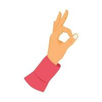 hand gesture with ok sign vector