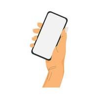 vector illustration of a hand holding a smartphone