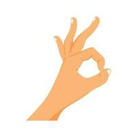 hand gesture with ok sign vector