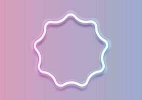 Blue pink curved wavy circle abstract neon background vector