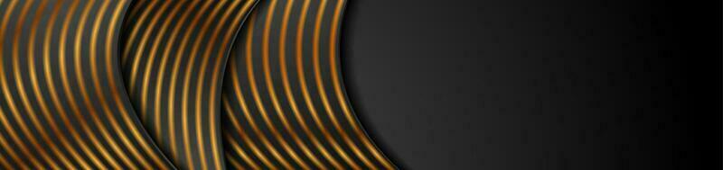 Abstract black and bronze smooth waves corporate background vector