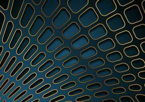 Blue and bronze papercut 3d grid abstract background vector