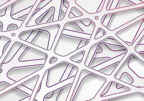 blanco y púrpura corte de papel 3d rayas resumen antecedentes vector